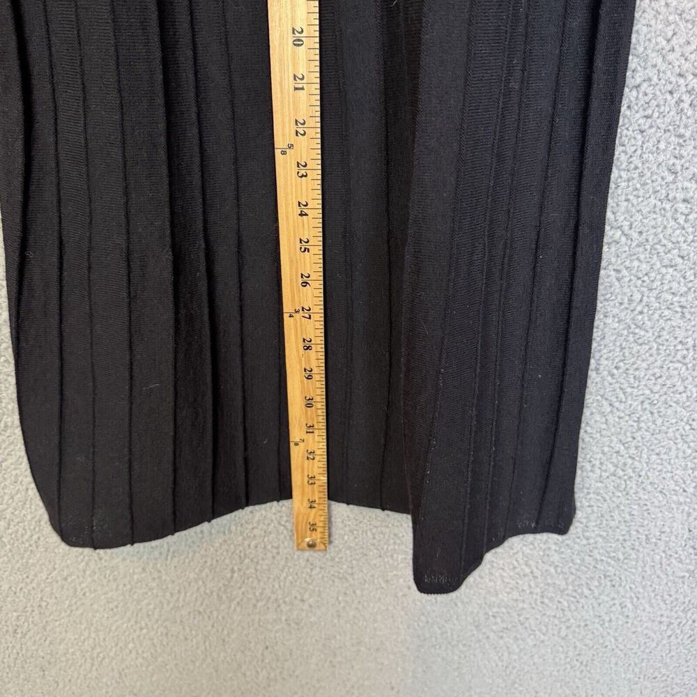 Eileen Fisher Dress Womens XXS Black Wool Accordion Pleated 3/4 Sleeve Pullover - Picture 6 of 7